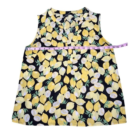 Nine West Womens Sleeveless Lemon Print Blouse - Picture 4 of 6